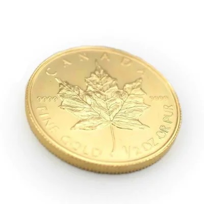 【未使用】硬貨メイプル金貨K242005年20ドルコイン1/2OZ金純金ゴールド【中古】