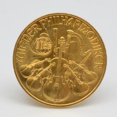 K24ウィーンフィルハーモニーコイン1/4オンス金貨ゴールド金24金重量約7.7ｇ直径約22mm199